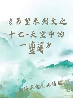 《希望系列文之十七-天空中的一滴泪》